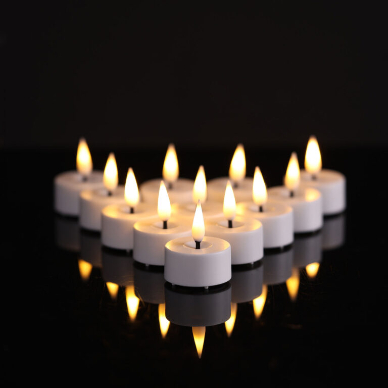 Amagic 12/24/50/100/150Pack Flameless LED Tea Lights Candles Battery Operated, Electric Fake Tealight Candles for Votive, Halloween, Christmas, Home Decor, Wedding, Table Decor (12Pack)